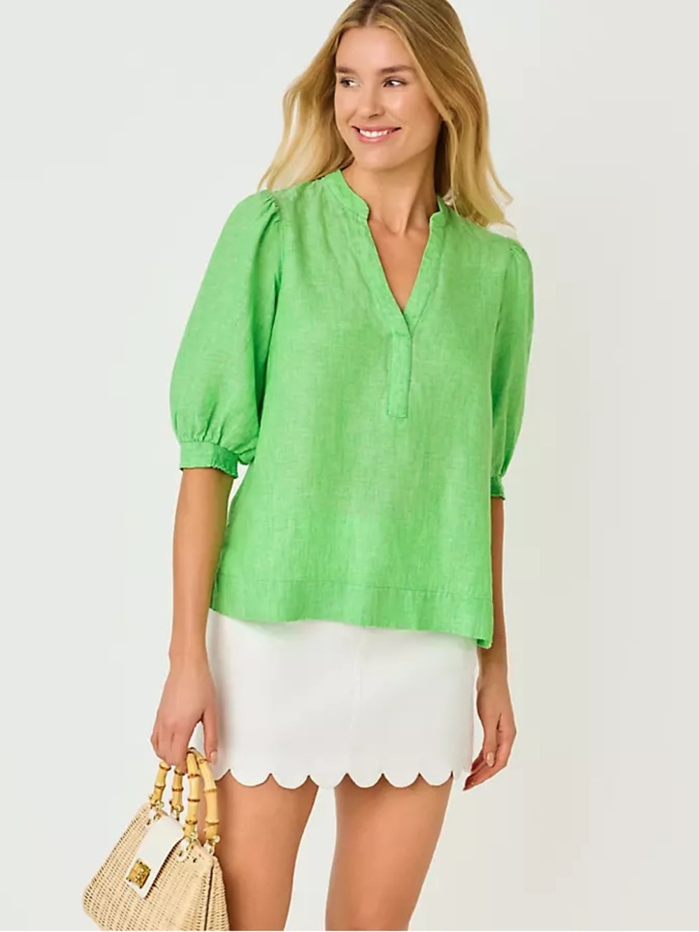 Lilly Pulitzer Mialeigh Linen Top Size 10 NWT